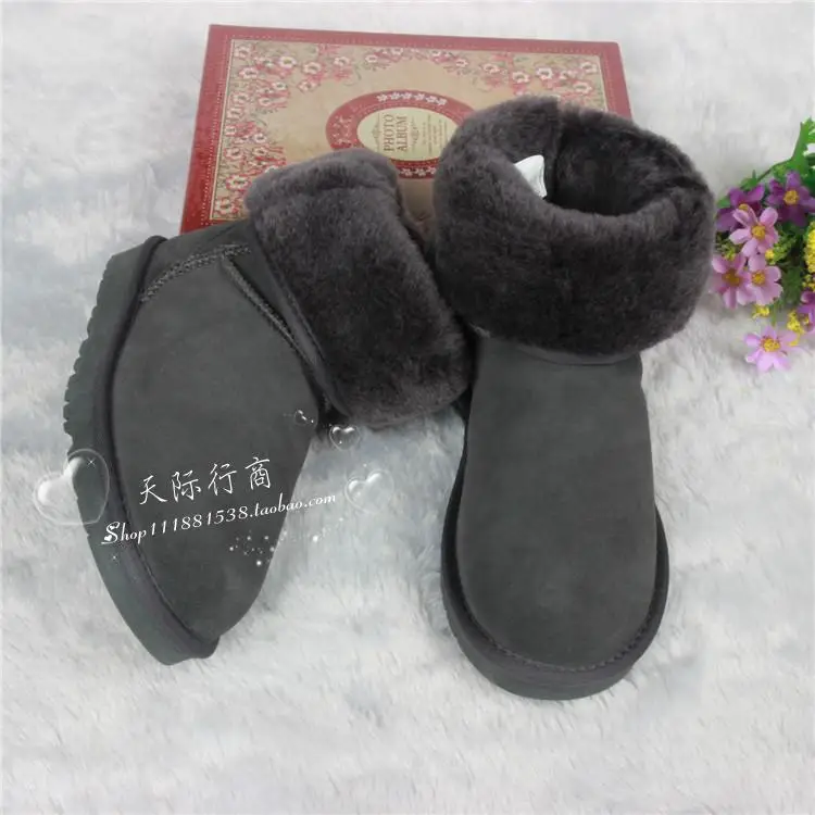 Женские зимние ботинки из 2019 шерсти и меха водонепроницаемые средней длины с