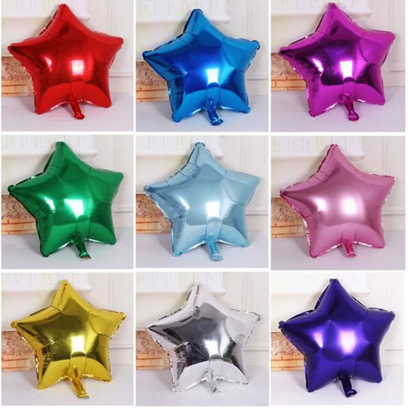 10 шт./пакет пятиконечная звезда гелиевая фольга мульти цветной воздушный шар