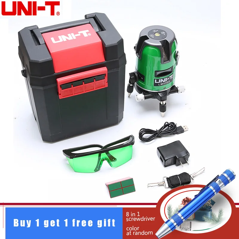

Зеленый лазерный уровень UNI-T LM520G LM530G LM550G LM560G 532nm, 2/3/5/12 линий, 3 точки, 360 градусов, самонивелирующийся лазерный уровень, горизонтальный и верти...