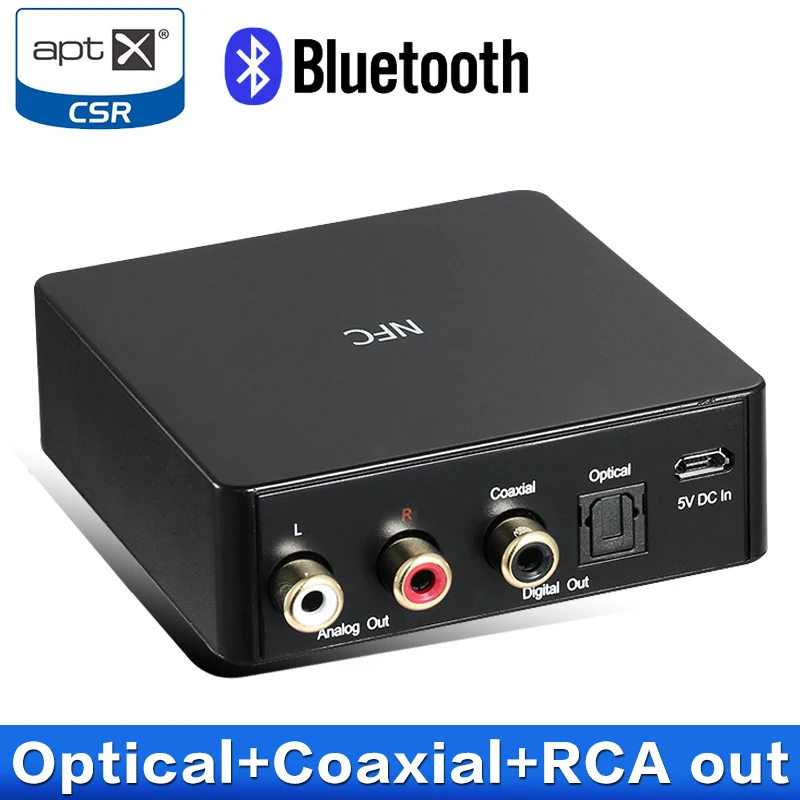 EarRise NFC стерео Bluetooth 4 2 аудио приемник CSR DAC Aptx беспроводной цифровой музыкальный RCA