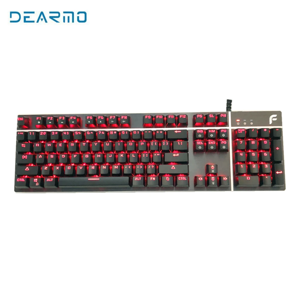Игровая Проводная Механическая клавиатура DEARMO 104key с подсветкой ось LK 100