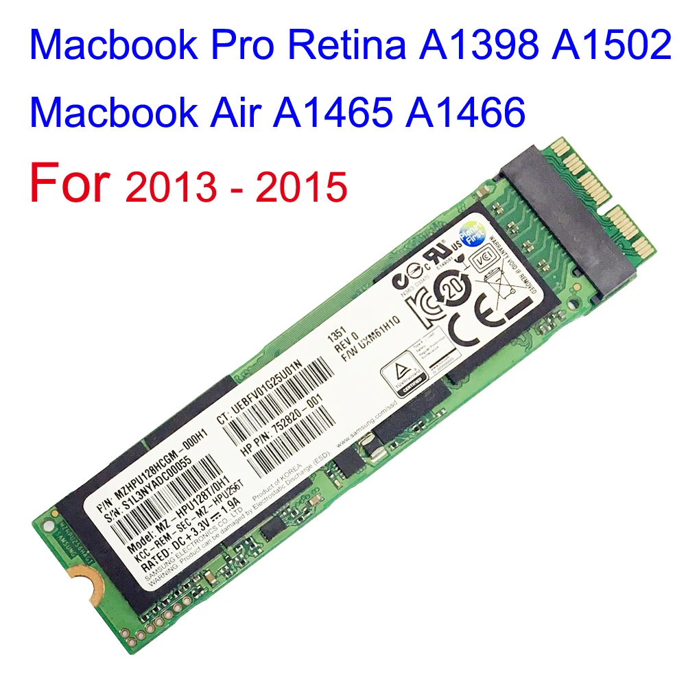 128 ГБ 256 ГБ 512 ГБ SSD накопитель для 2013 Macbook Air A1465 A1466 Macbook Pro retina A1398 A1502 твердотельный накопитель