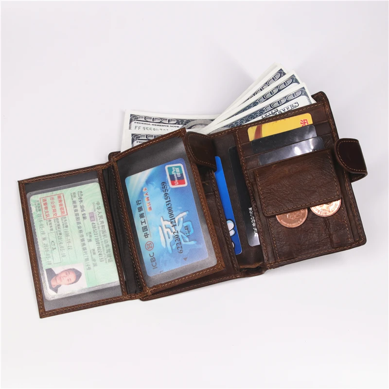 SIMLINE Винтаж из натуральной кожи Для мужчин кошелек мужской Rfid Блокировка