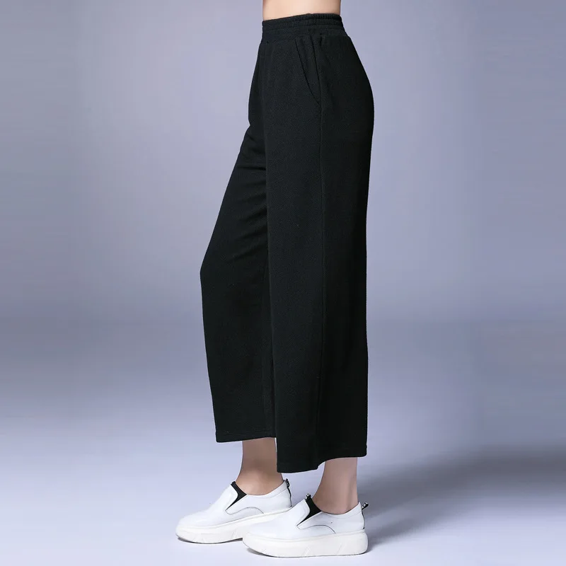 Новые модные женские туфли брюки 2018 Демисезонный более Размеры черные Девятый