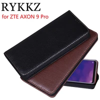 rykkz luxury leather flip cover for zte axon 9 pro mobile stand case for zte axon 9 pro max leather phone case cover