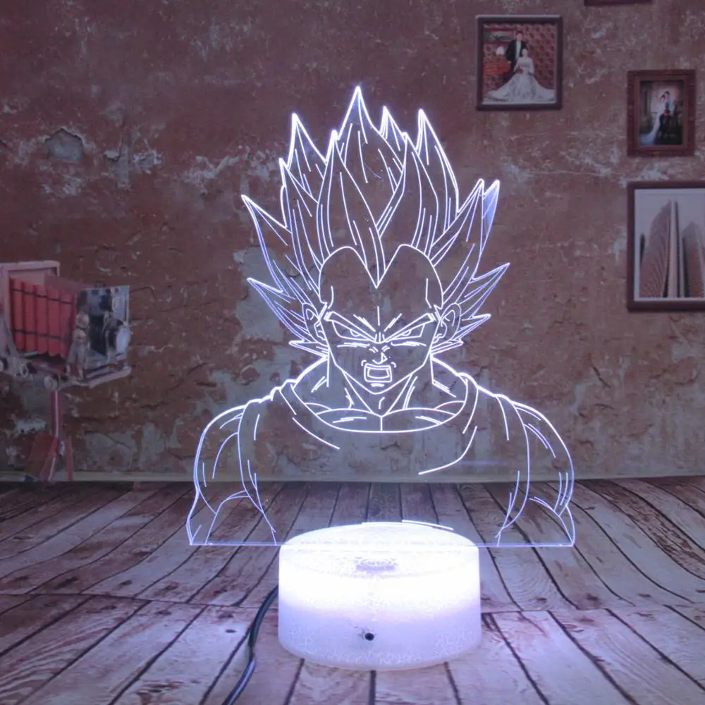 3D лампа Goku ночник Жемчуг дракона Светодиодная Супер Saiyan 7 цветов светодиодная