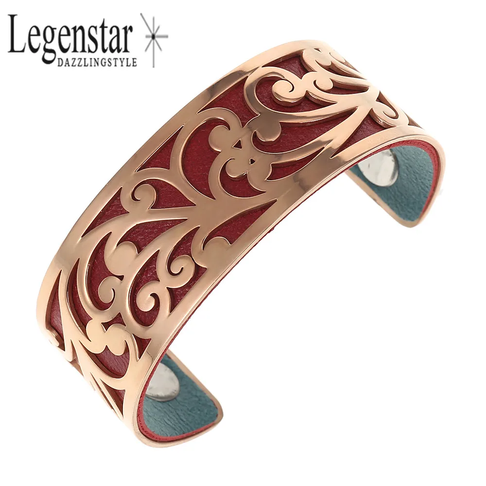 Legenstar Браслет манжета из нержавеющей стали для женщин ювелирное изделие золотой