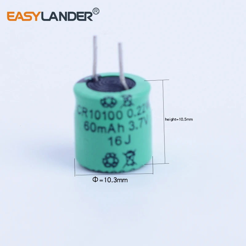 Easylander-Batería de iones de litio ICR10100, 10100, 3,7 V, 60mAh, para auriculares deportivos con Bluetooth, 1010, 2 unids/lote
