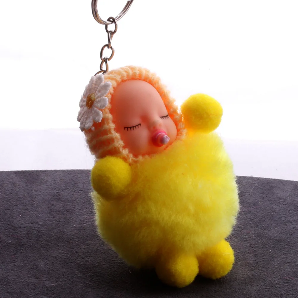 Мини Kawaii плюшевая Спящая Детская кукла меховый шар мягкие игрушки для ключей