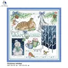 Набор для вышивки, Набор для вышивки крестиком 14 и 11 карат, с принтом на холсте, Рождественский олень, ручная работа сделай сам