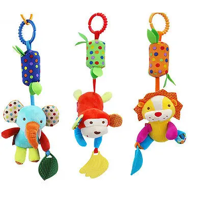 В наличии в США плюшевая погремушка животное на коляску висячий колокольчик