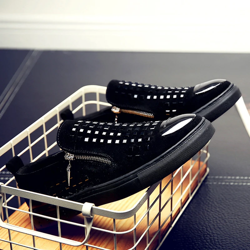 Luxury Sliver Rivets Men Genuine Leather Causal Shoes Loubuten Comfortable Party Flats Round Toe Zapatos Hombre | Обувь