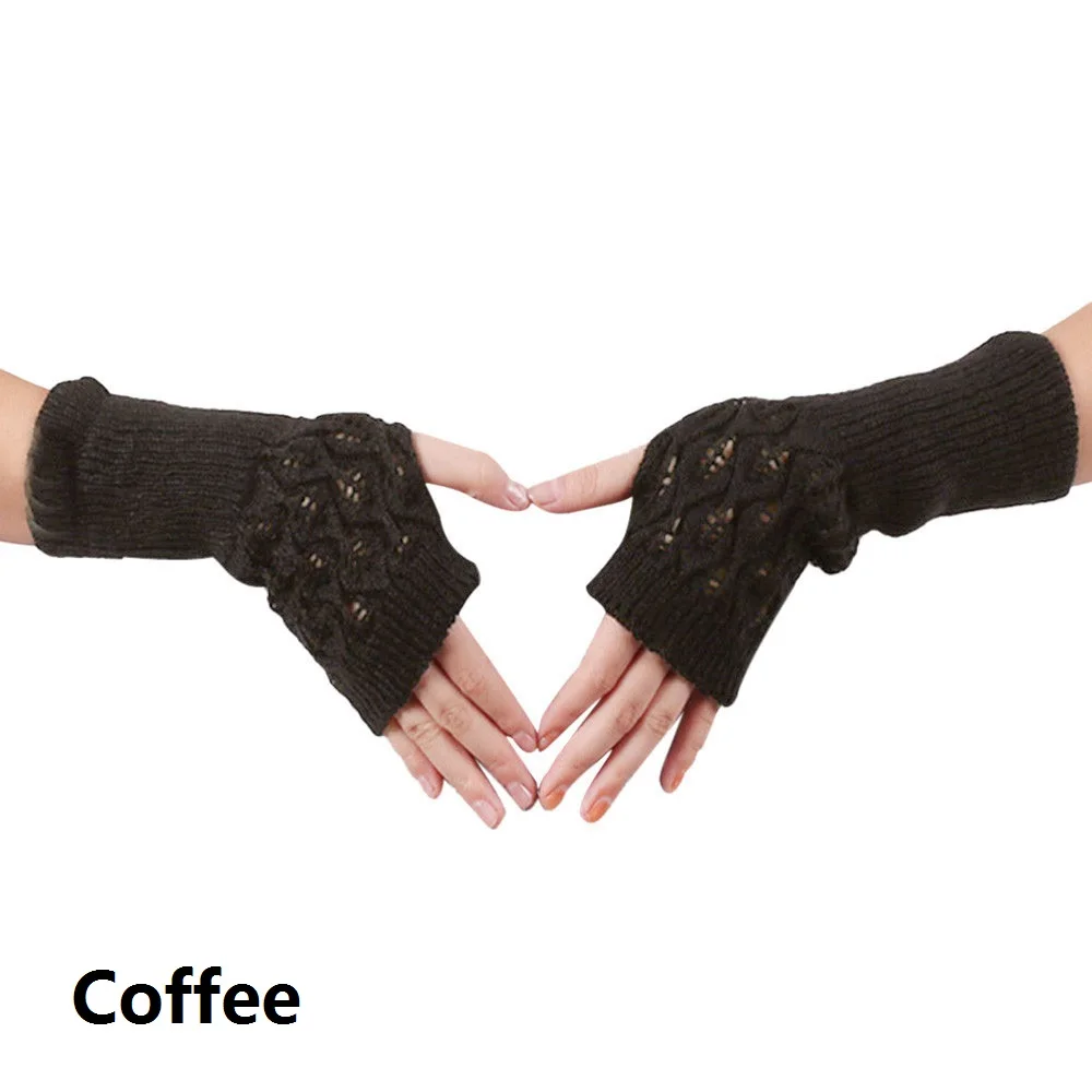 1 Pair Fashion Autumn Winter Spring Warm Women Ladies Girl Solid Gloves Arm Warmer Long Fingerless Xmas Knitting Wool Mittens