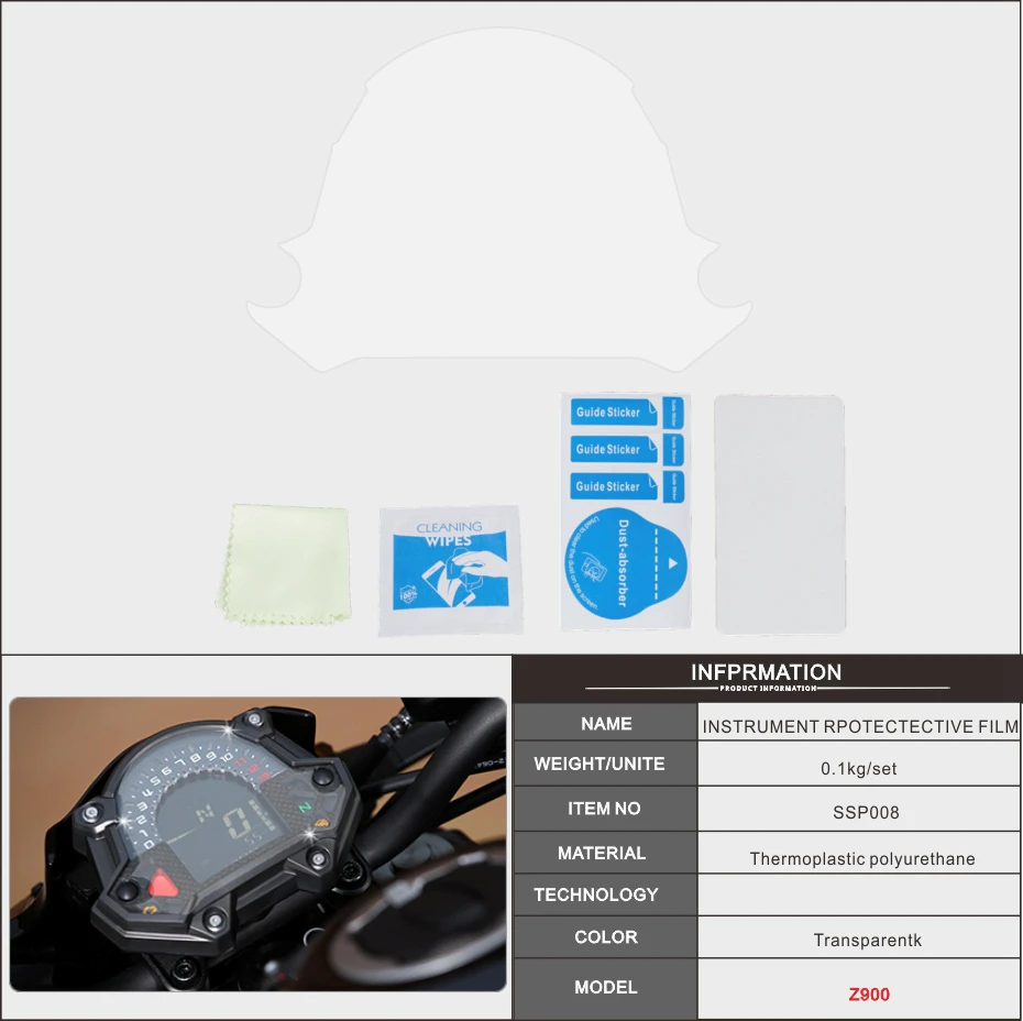 Motoo - Motorcycle Accessories Dashboard Instrument Speedometer Film Screen Protector Stickers for Kawasaki Z900 Z650 Z 900 2017 |
