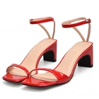 Новинка; Удобные белые и телесные сандалии; Женская летняя пикантная модная свадебная обувь из лакированной кожи на высоком каблуке-шпильке; Большие размеры; J0051