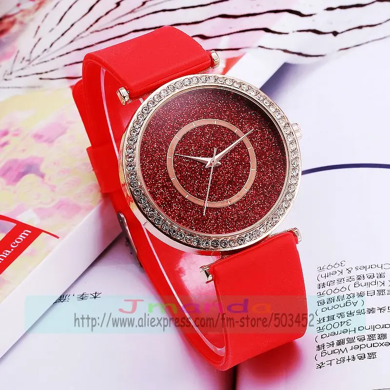 100 шт./лот дизайнерские круглые свободные часы с порошковым циферблатом розовое