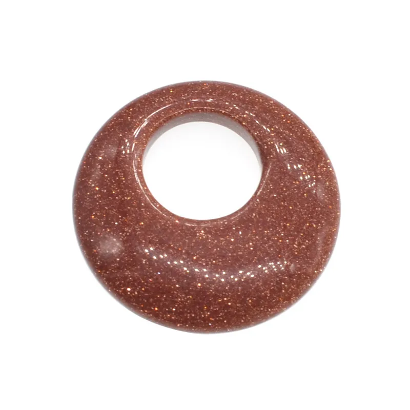 goldstone SEVENSTONE Мода натуральный камень ожерелья-подвески в виде монет для ювелирных изделий амулеты Ассорти Pierre Naturelle кулон Подарки для женщин - Окраска металла: goldstone