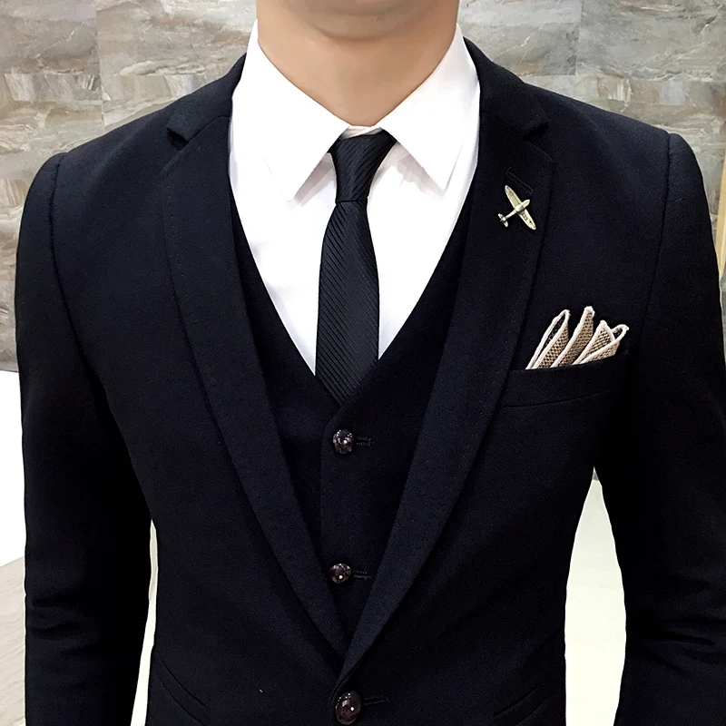 Бесплатная доставка мужской костюм на заказ Комплект из трех предметов большой