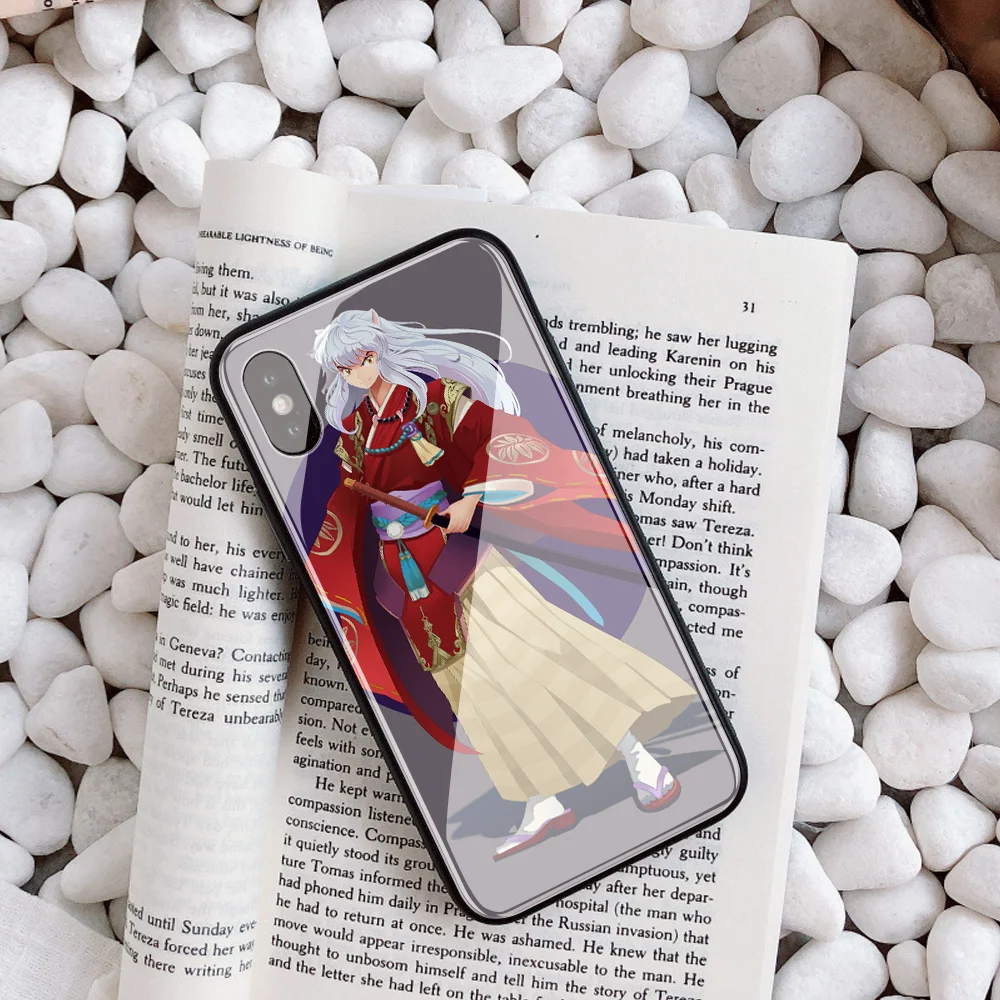 Inuyasha DIY чехол для телефона для iPhone 7 8 6 S Plus Капа закаленное стекло индивидуальная крышка телефона для iPhone X XR XS MAX обои - Цвет: 20281