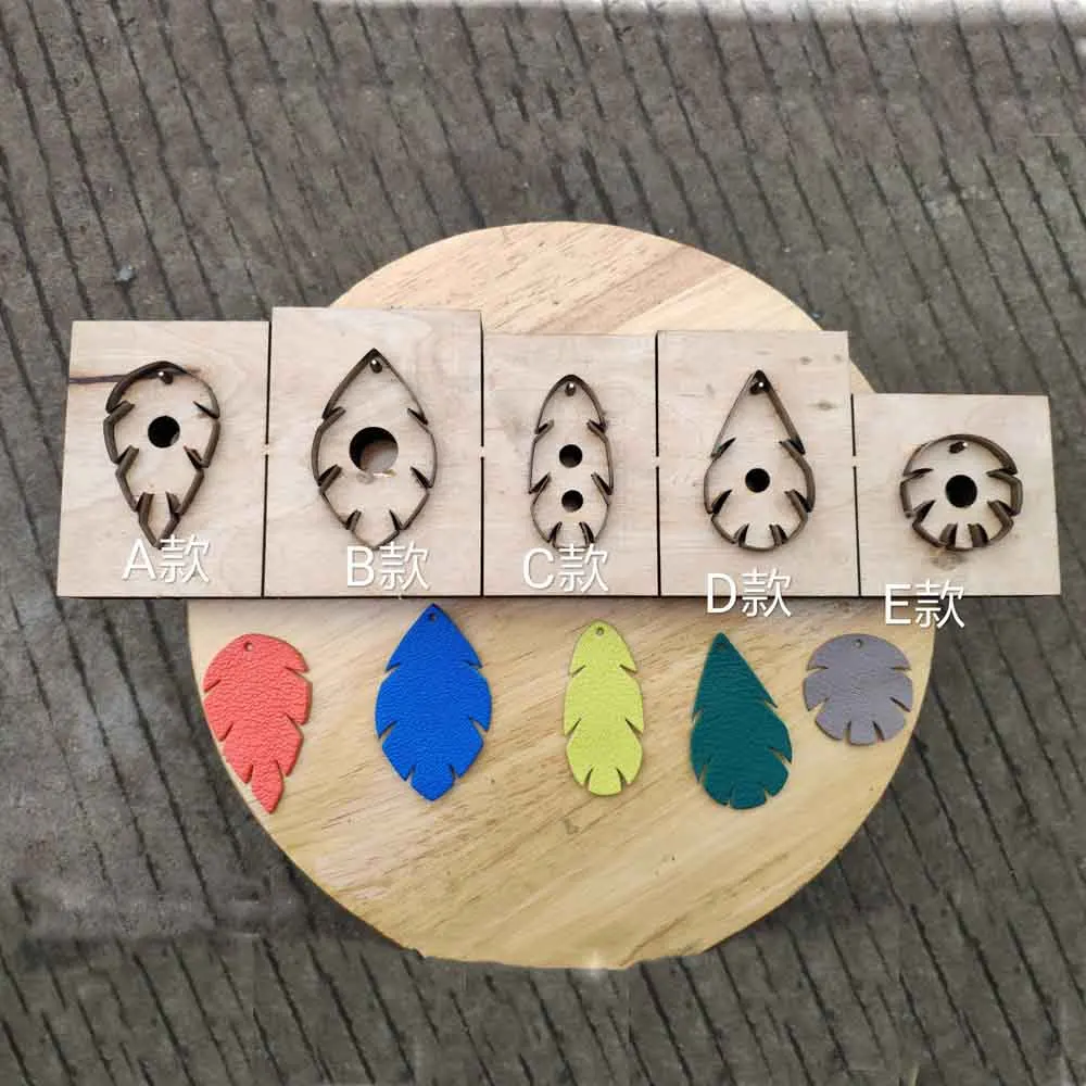 

leather craft template cutter feather hanging decoration cutting die knife mould leather hole punches tool set deri el aletleri