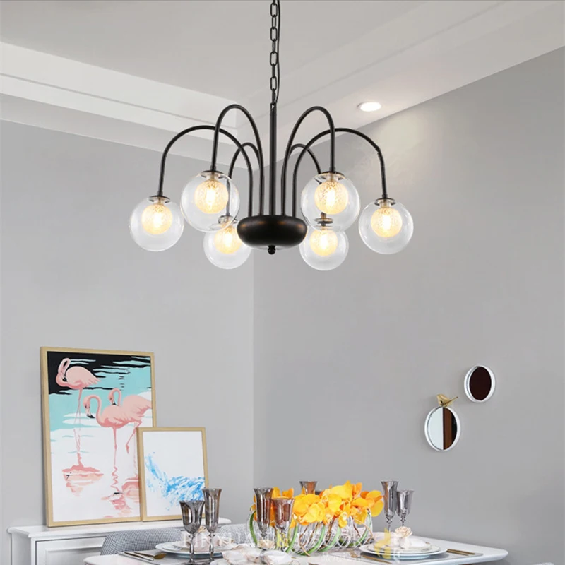 IKVVT G9 Modern Pendant Lights Loft Dining Room Living Glass Metal Ceiling Lamp Light Bedroom Study | Освещение