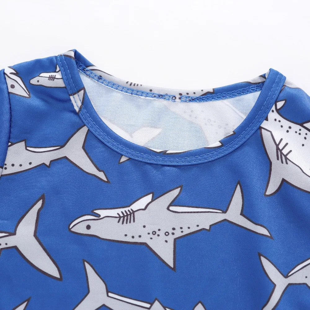 Children Spring Fashion Baby Girls Shark print Long Sleeve Princess Dress Casual Party A-Line | Детская одежда и обувь