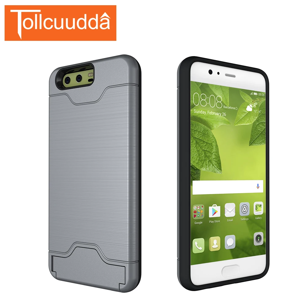 Tollcuudda для Huawei P10 Plus ТПУ &amp PC простой Подставки крышка с карты pocketand casephone мобильный
