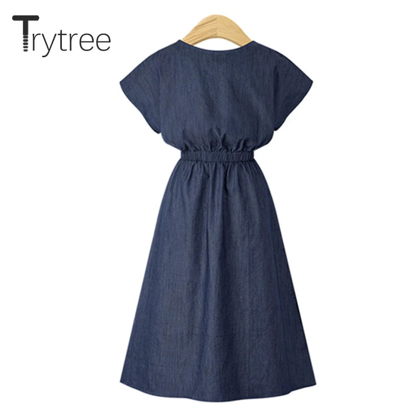 Женское Повседневное платье Trytree однотонное офисное трапециевидной формы до