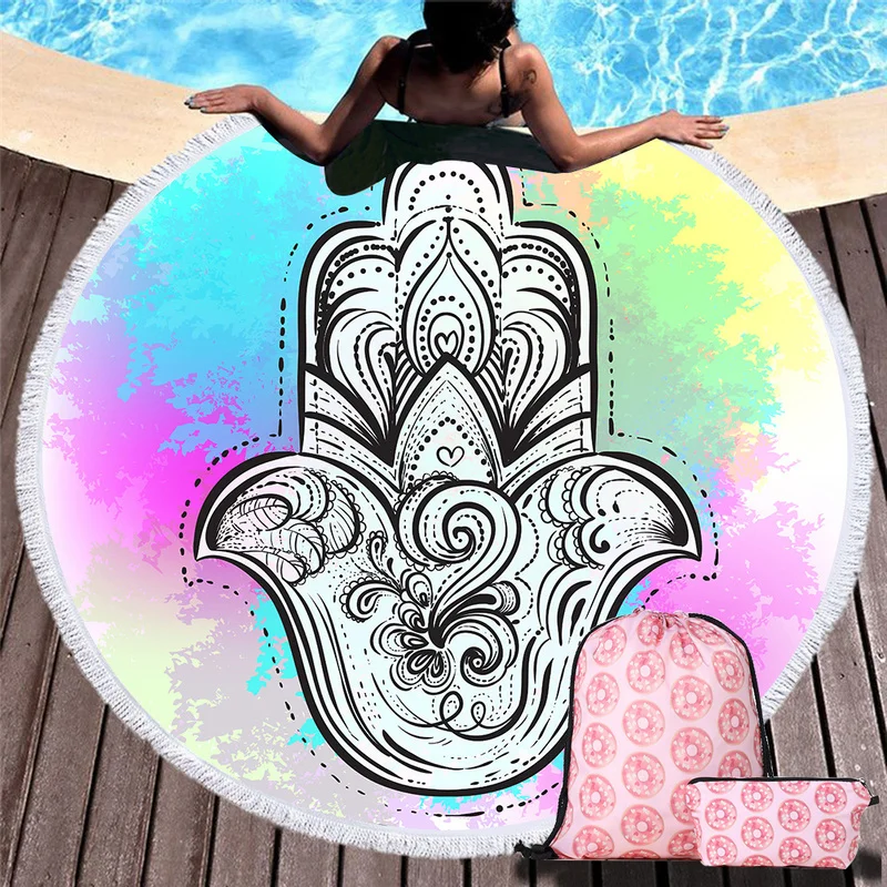 Европейский 3D Лотос Палм пляжное полотенце для женщин индийский цвет воды