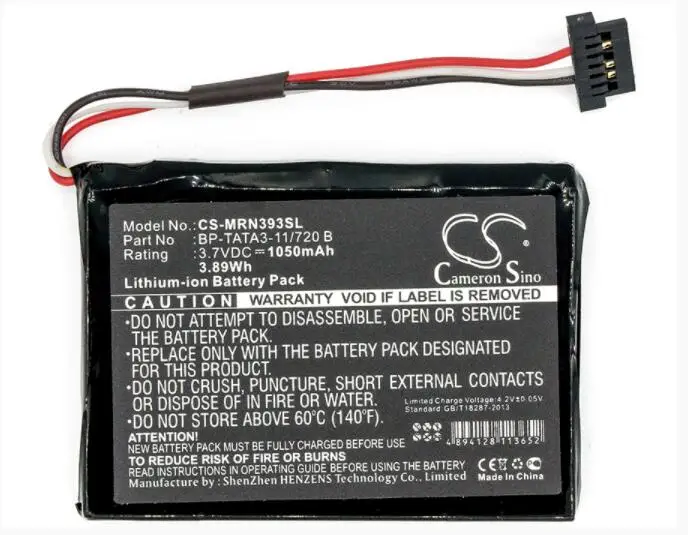 Аккумулятор Cameron Sino 1050mAh для MAGELLAN RoadMate N393M-4300 N393M-5000/720 B MIO Moov M410 | Электроника