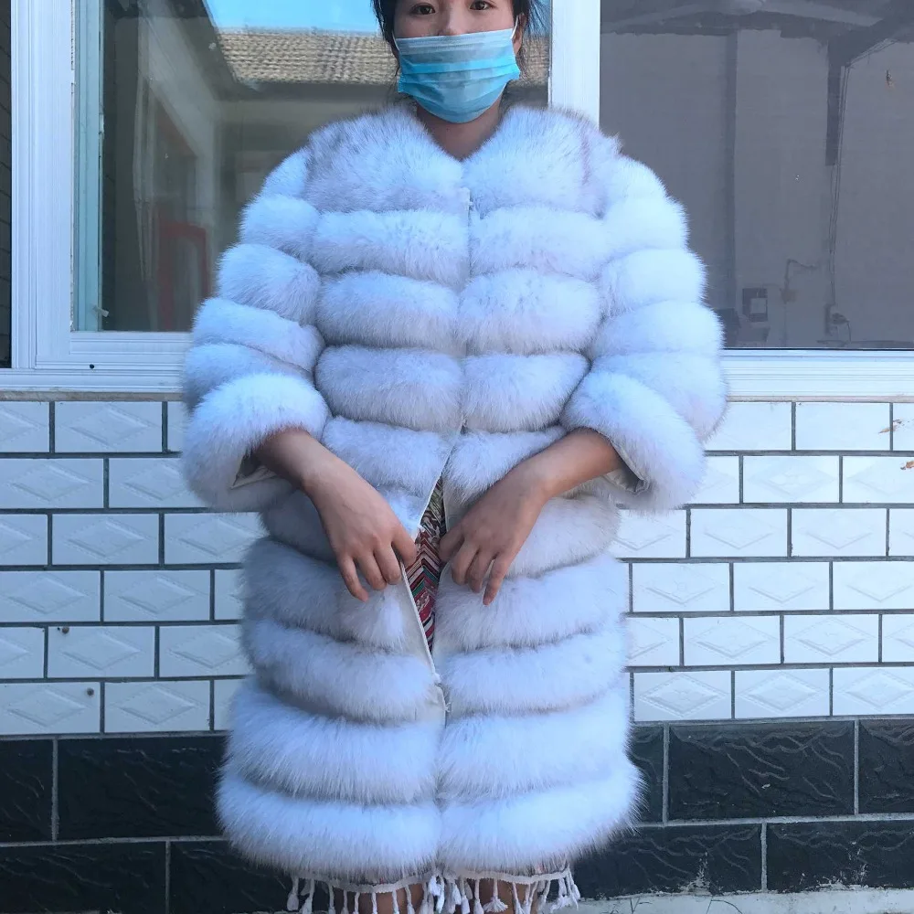 Натуральный мех 2018 шуба из натурального Лисьего меха женские куртки зимняя
