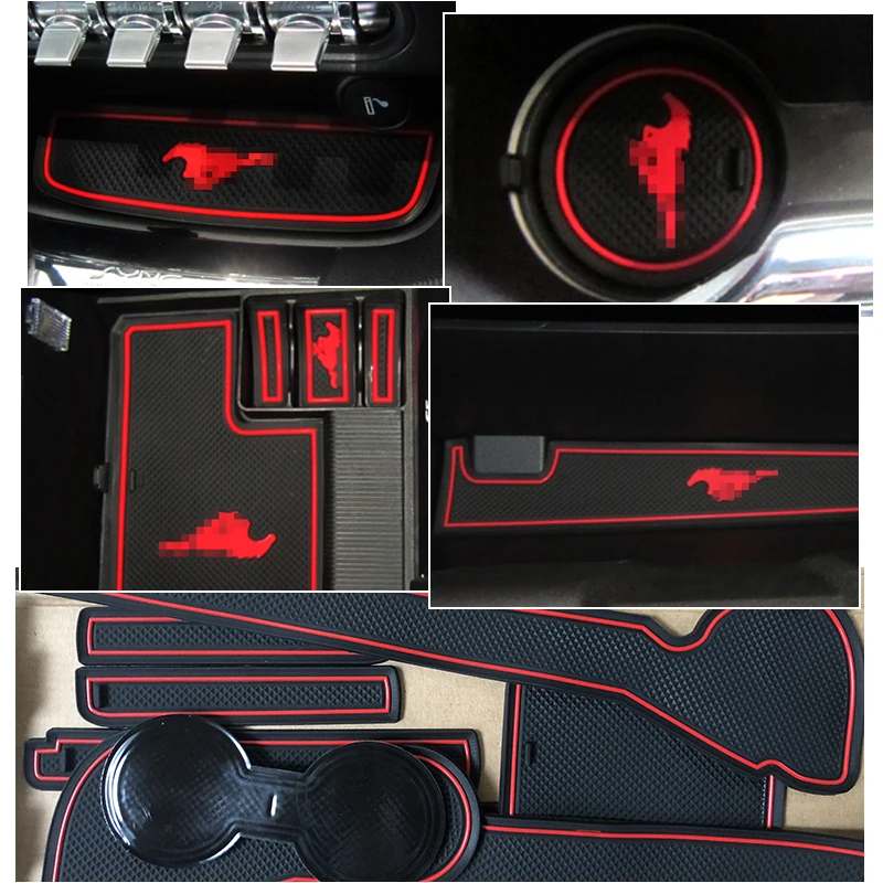 Противоскользящий резиновый коврик для Ford Mustang 2015 2016 2017 2018 2019 6th Gen S550 EcoBoost Export GT