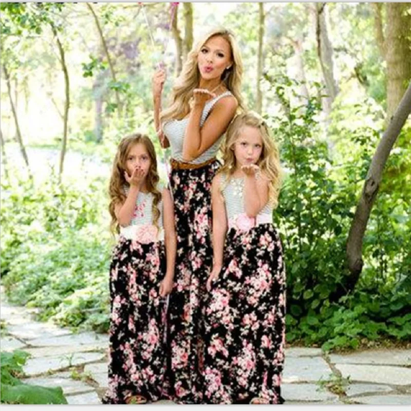 2019 летнее пляжное платье семейная одежда для мамы и дочки большая Сестра младшая