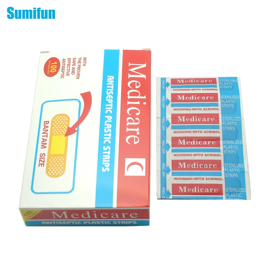 Sumifun 100 шт. медицинская Водонепроницаемая дышащая повязка на голову