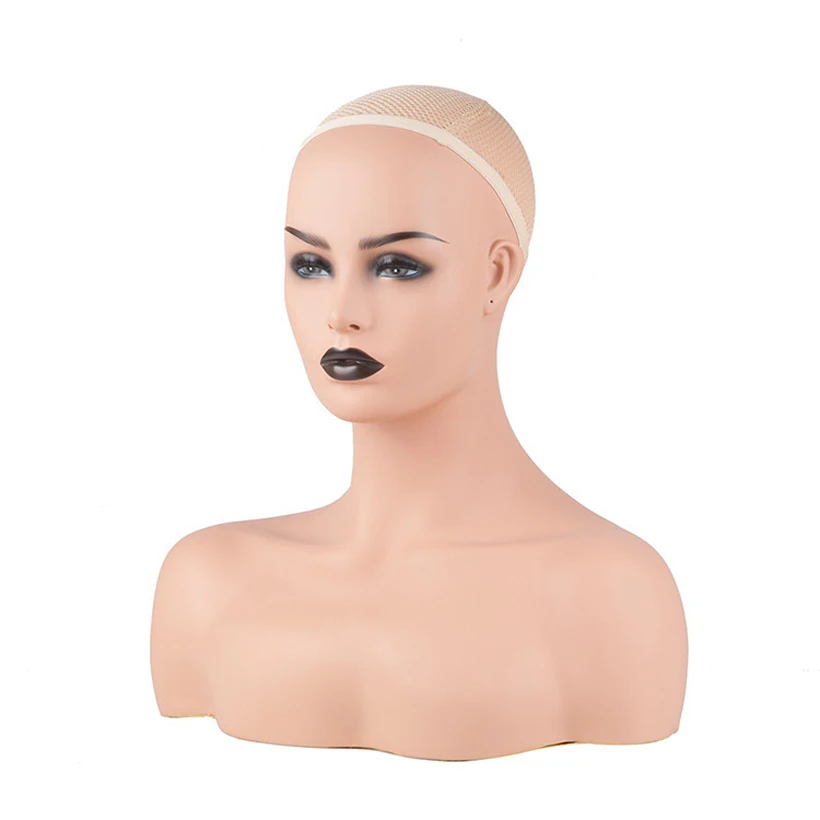 Реалистичные ПВХ женский манекен головы дисплей шляпа парик очки алмаз ожерелье