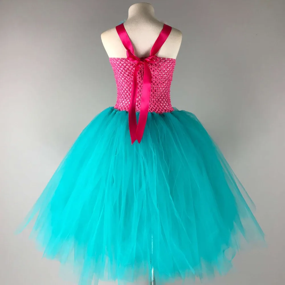 POSH DREAM Teal Green Flower Girls Wedding Party Dresses for Children Chiffon Turquoise Blue Baby Birthday Clothes | Детская одежда и