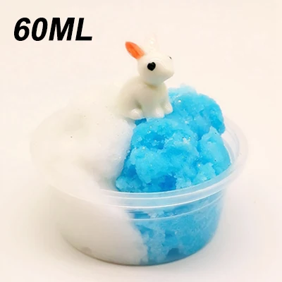 60MLbluewhite Красивый кролик Красочные смешивания облако слизи шпатлевка Ароматические стресс дети глина игрушка для детей Подарки игрушечная модельная глина пластилин - Цвет: 60MLbluewhite