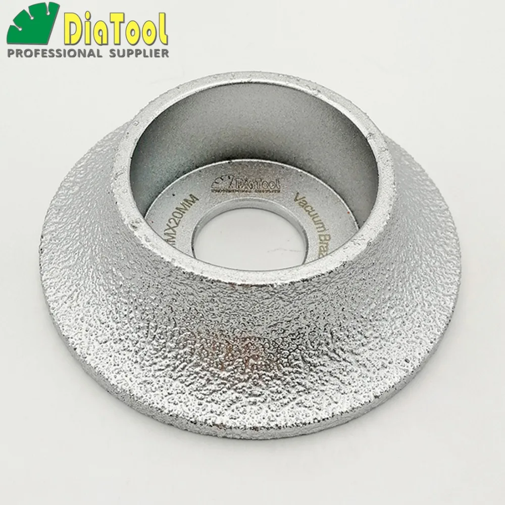 DIATOOL 2pcs Dia75mm Vacuum Brazed Diamond Profile Grinding Wheel For Demi bullnose (15mm+20mm) Tools|grinding wheel|grinding diamond wheeldiamond