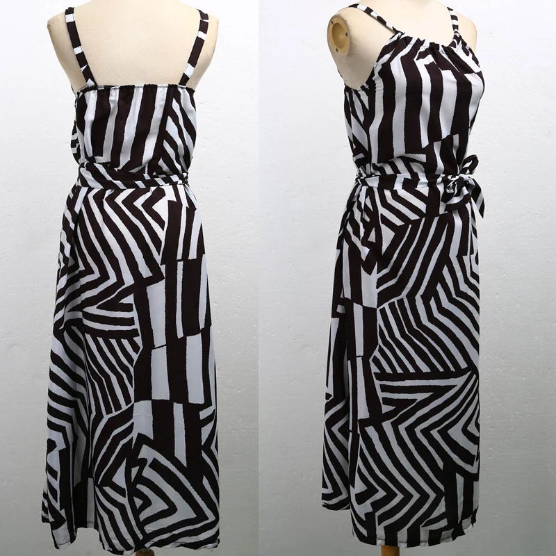 Женское шифоновое платье в полоску с лямкой на шее|maxi dress|new dresschiffon summer dress |