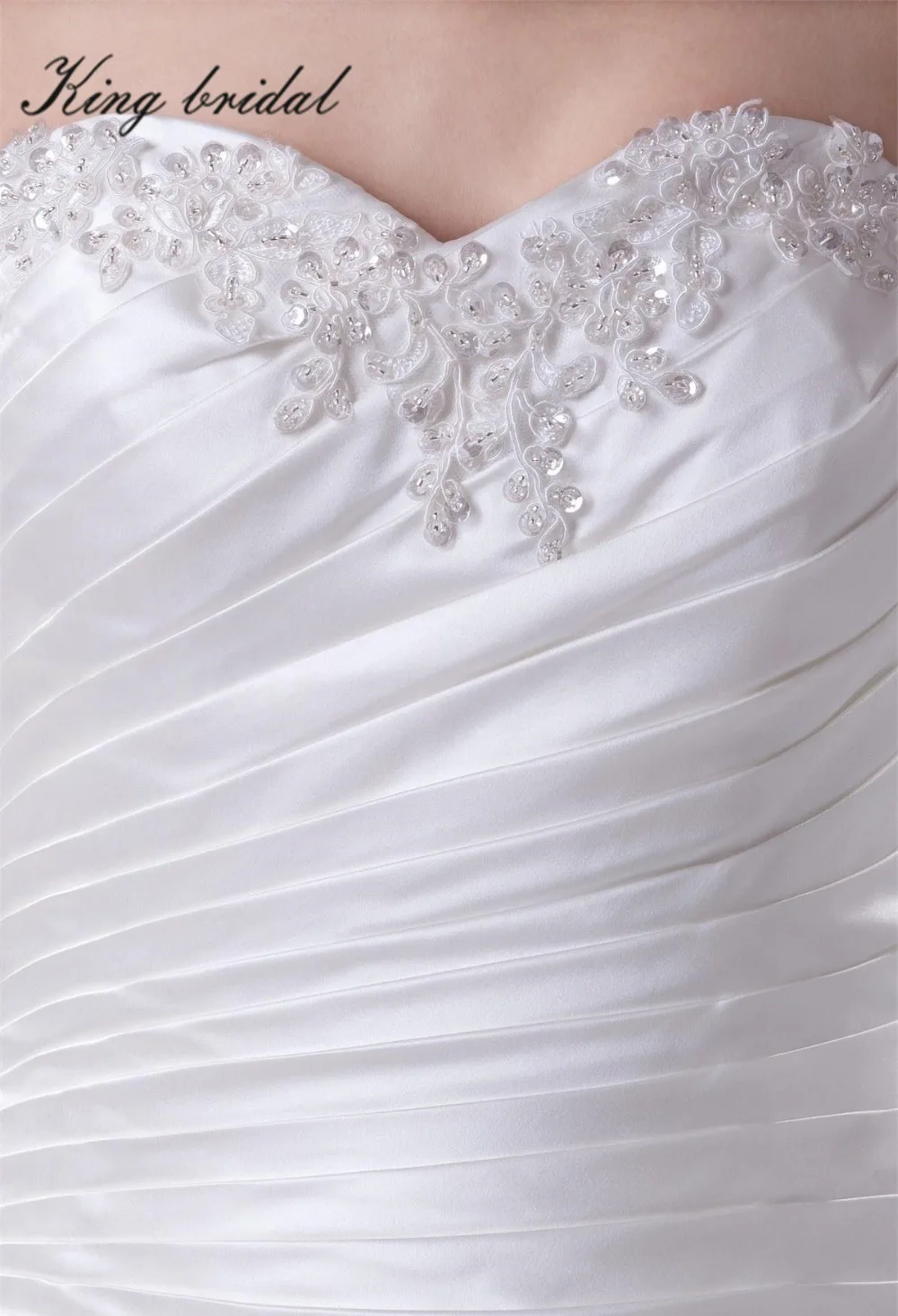 Аппликация Line Милая Суд Поезд Атласная Свадебное Платье 2017 Белый шнуровке