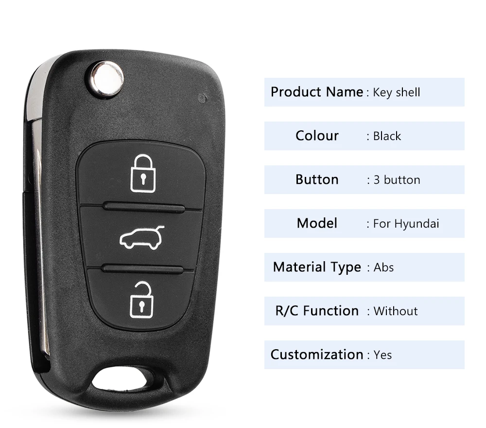 KEYYOU ключ 3 кнопки для Hyundai Avante, elantra I30 I40 I20 IX35 Флип складной дистанционный ключ для автомобиля чехол Uncut пустой с логотипом