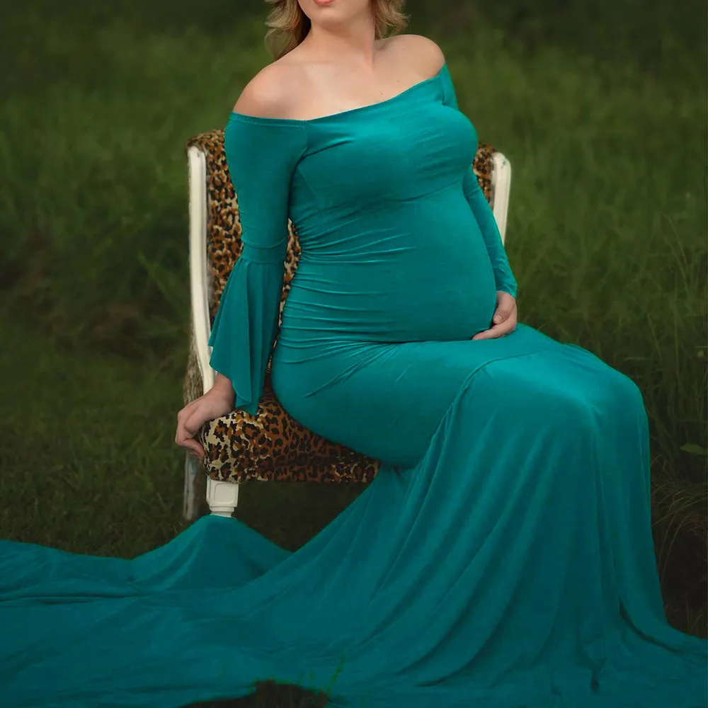 Женское платье для фотосъемки длинное с широким рукавом|Платья| |