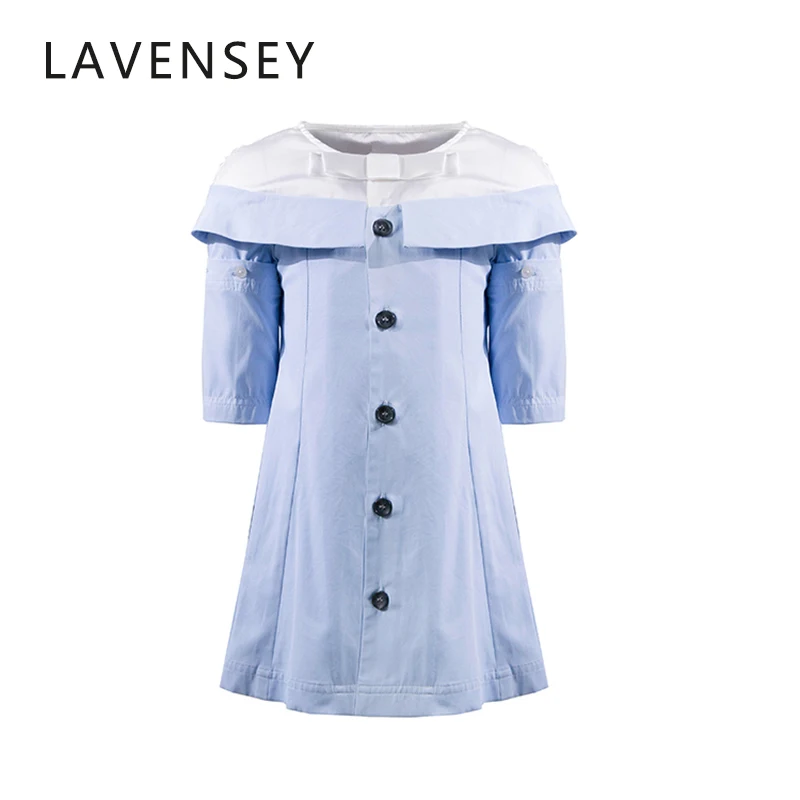 Lavensey Children Clothes Casual Dresses For Girls Short Sleeve Round Neck Collar Dress Comfortable 100% Cotton Girl | Детская одежда и