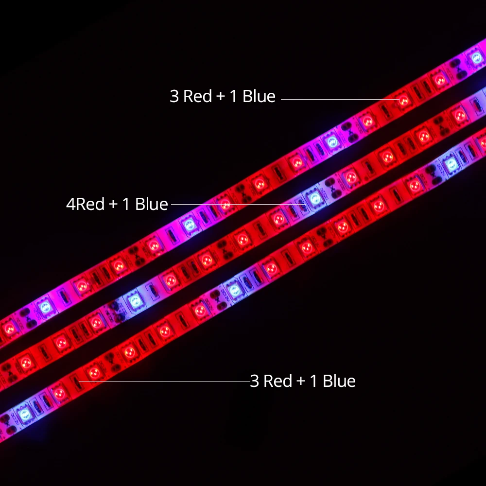 Полный спектр LED фитолампы полосы света 5 м 300 светодиодов 5050 Grow Lights Fitolampy для