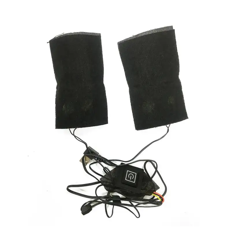 2 Pads USB заряженный теплый паста колодки водонепроницаемый углеродного волокна грелку безопасный портативный нагревательный коврик-грелка для жилета куртки ткань поставки - Цвет: 2 Pads