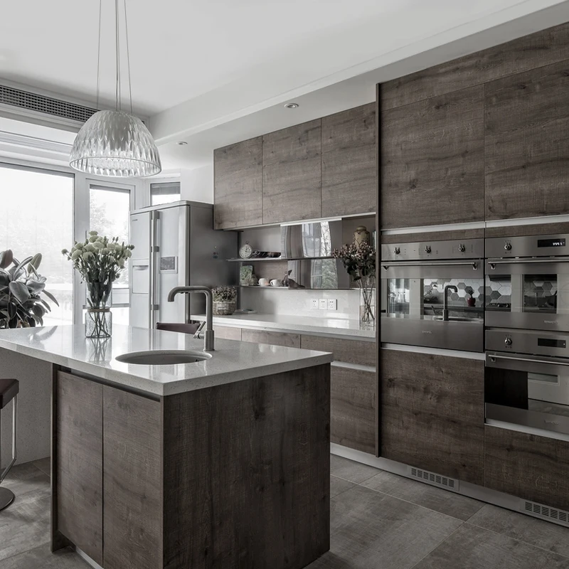 Кухонный шкаф для продуктов роскошная мебель кухни кухонные шкафы из твердой