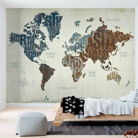 custom wall abstract world map english alphabet mural wallpaper living room bedroom home decor waterproof 3d papel de parede