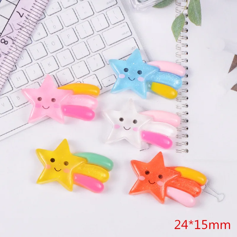 10 шт. Kawaii Метеор Flatback Смола Кабошон для Детские бантики волос аксессуары плоские