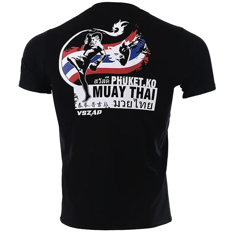 2018 VSZAP MMA тренажерный зал кикбоксинг Муай Тай боксерская футболка мужские