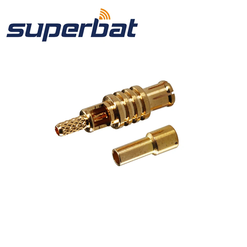 Superbat 10 шт. MCX обжимной штекер RF коаксиальный разъем для кабеля 1 13 мм с золотым
